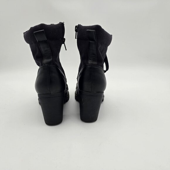 XOXO Womens Black Lace-Up Ankle Boots Size 6 PU/Textile - Picture 3 of 10